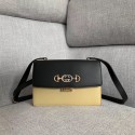 Imitation Gucci GG Leather Shoulder Bag A576388 Black&white HY10253uq94