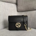 Imitation Gucci GG Marmont Leather Shoulder Bag 510304 black HY4288RC38