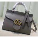 Imitation Gucci GG Marmont Leather Top Handle mini Bag 442622 Grey HY18774Fo38