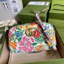 Imitation Gucci GG Marmont matelasse Mini Bag 447632 White flowers HY11527Dl40