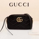 Imitation Gucci GG Marmont Matelasse Velvet Shoulder Bag 447632 Black HY2098RC38
