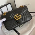Imitation Gucci GG Marmont Original Leather matelasse shoulder bag 443497 Black HY5687Dl40