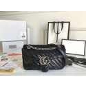 Imitation Gucci GG Marmont Sequin Mormont Small Shoulder bag 443497 Black HY22970zn33