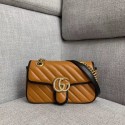 Imitation Gucci GG Marmont small shoulder bag 446744 Cognac diagonal HY15177Dl40