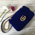 Imitation Gucci GG Suede Leather Shoulder Bag 443496 Dark Blue HY19943Xr29