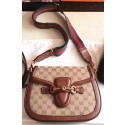 Imitation Gucci Lady Web GG Canvas Shoulder Bag 383848 Brown HY785Nj42