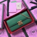 Imitation Gucci Padlock Continental Wallet Calfskin Leather 453506 Green HY20308Xr29