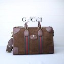 Imitation Gucci Suede duffle bag with Web 459311 brown HY21203uq94