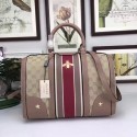 Imitation Gucci Vintage Web Multicolour Canvas Boston Bag 406868 Pink HY19450EY79