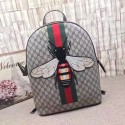 Imitation Gucci Web Animalier Backpack with Bee 442892 Brown HY958Tm92