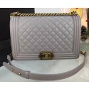 Imitation High Quality Boy Chanel Flap Bags Original Grey Cannage Pattern A67088 Gold HY9658Bo39