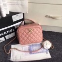 Imitation High Quality Chanel Flap Bag vanity case Calfskin & Gold-Tone Metal A57905 pink HY533Bo39