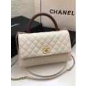 Imitation Top Chanel flap bag with red top handle A92991 white HY15737tr16
