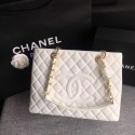 Knockoff AAAAA Chanel LE Boy Grand Shopping Tote Bag GST White Cannage Pattern A50995 Gold HY10949Jc39