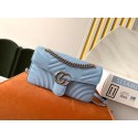 Knockoff AAAAA Gucci GG Marmont small shoulder bag 443497 Pastel blue HY26644Jc39