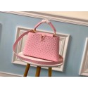 Knockoff Best Louis vuitton original Ostrich pattern CAPUCINES BB M94587 Eau de Rose HY14881sm35