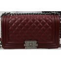 Knockoff Boy Chanel Flap Bag Original Burgundy Cannage Pattern A67025 Silver HY20470Lg61