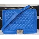 Knockoff Boy Chanel Flap Shoulder Bag Original Sheepskin Leather A67087 Blue HY24172fY84