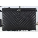 Knockoff Boy Chanel Sheepskin Leather Clutch A6953 Black HY12483cS18