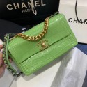 Knockoff CHANEL 19 Flap Bag Crocodile Leather AS1160 green HY15784tp21