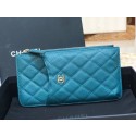 Knockoff Chanel Calfskin Leather Card packet & Gold-Tone Metal A81598 blue HY12499tp21