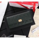Knockoff Chanel Calfskin Leather & Gold-Tone Metal A80286 Blackish green HY3732fY84