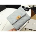 Knockoff Chanel Calfskin Leather & Gold-Tone Metal A80734 grey HY1501Ez66