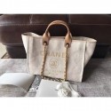 Knockoff Chanel Canvas Original Leather Shoulder Shopping Bag A2369 creamy HY4827fY84