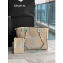 Knockoff Chanel Canvas Shopping Bag 67001 Beige&sky blue HY18706NL80