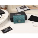 Knockoff Chanel card holder Calfskin & Gold-Tone Metal A80799 Green HY9967iV87