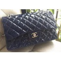 Knockoff Chanel Classic Flap Bag Royal Original Patent Leather A1113 Silver HY25945Lg61