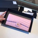 Knockoff Chanel Classic Flap Wallet A80758 pink HY16872fY84