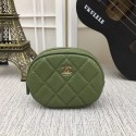 Knockoff Chanel Coin Purse Metallic Grained Lambskin & Gold-Tone Metal A68995 green HY8105Bt18