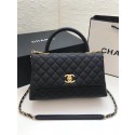 Knockoff Chanel flap bag with top handle A92991 black HY82fY84