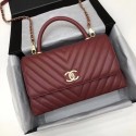 Knockoff Chanel Flap Bag with Top Handle A92991 fuchsia HY3358cS18