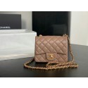 Knockoff Chanel Flap Lambskin Shoulder Bag AS1115 Taupe HY9928cS18