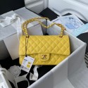 Knockoff Chanel Flap Shoulder Bag Grained Calfskin A01112 gold-Tone Metal yellow HY11358WW40