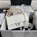 Knockoff Chanel Flap Shoulder Bag Grained Caviar A01112 gold-Tone Metal white HY19984eF76