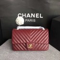 Knockoff Chanel Flap Shoulder Bag Wine Original Sheepskin Leather CF1112V Gold HY12864tp21