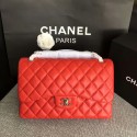 Knockoff Chanel Flap Shoulder Bags Red Original Lambskin Leather CF1113 Silver HY2099eF76