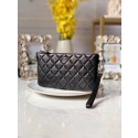Knockoff Chanel Lambskin Clutch Bag & silver-Tone Metal A010 black HY10626Ez66