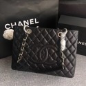 Knockoff Chanel LE Boy Grand Shopping Tote Bag GST Black Cannage Pattern A50995 Silver HY18029vf92