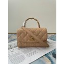 Knockoff Chanel mini flap bag with top handle AS2477 Apricot HY15412fY84