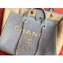 Knockoff Chanel Original Tote Shopping Bag Wool calfskin & Silver-Tone Metal A93786 Grey&beige HY13041tU76