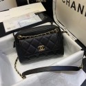 Knockoff CHANEL Small camera bag Grained Calfskin & Gold-Tone Metal AS1367 black HY15077iV87