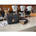 Knockoff Chanel small flap bag Lambskin & Gold-Tone Metal AS2051 black HY17611NL80