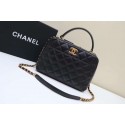 Knockoff Chanel Tote Bag Black Original Sheepskin Leather A92239 Gold HY23768WW40
