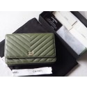 Knockoff Chanel V mini Flap Bag Chevron Sheepskin Leather A33814V Green HY15839vf92