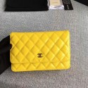 Knockoff Chanel WOC Flap Bag Patent Leather A33814C Yellow HY17022yN38