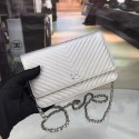Knockoff Chanel WOC Original Caviar Leather Flap cross-body bag E33814 silver HY25625Bt18